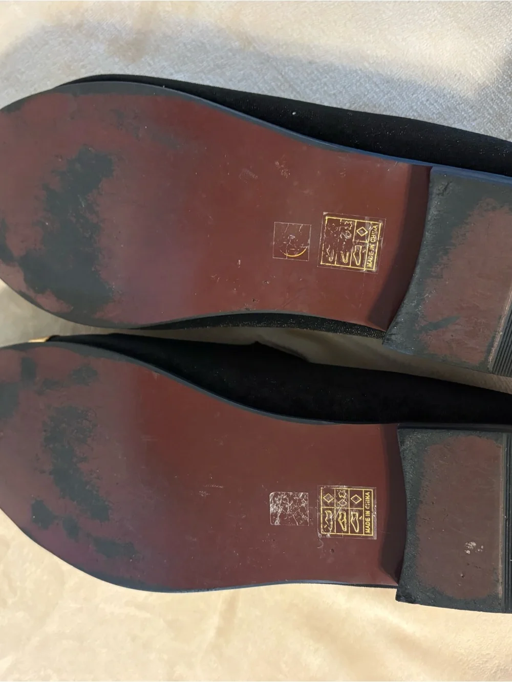 Tai Black Velvet Loafers with Gold Medallion and Gold Toe Accent